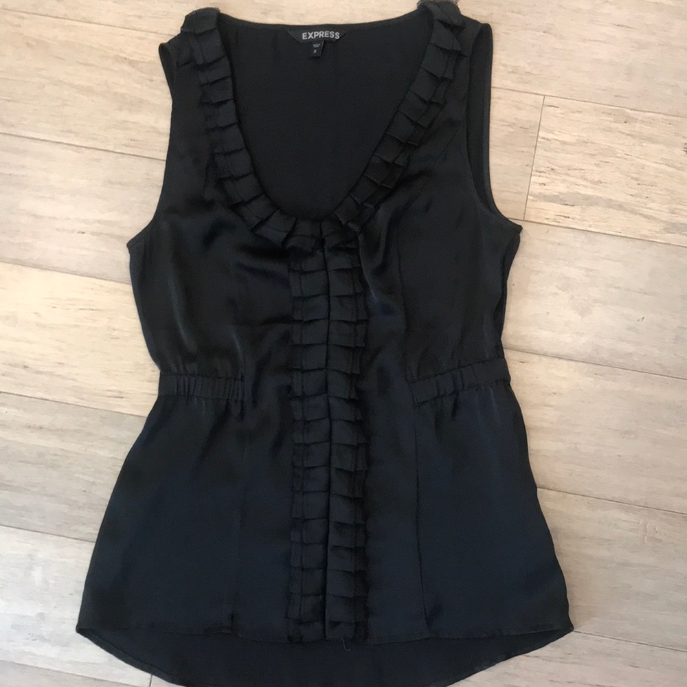 Express Black Ruffled Blouse